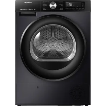 Hisense DH3S902BB3 hőszivattyú szárítógép, 9 kg, WIFI, inverter motor, 59.5x64x84.5 cm, fekete 