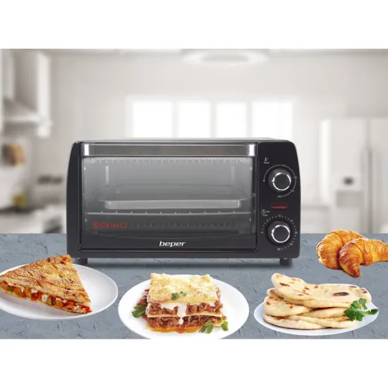 Beper 90.882 mini sütő, 12L, 1050W, fekete 
