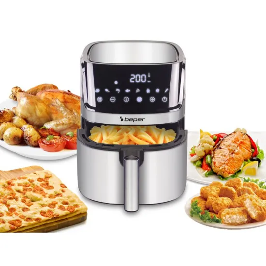 Beper P101FRI070 forrólevegős sütő, Air Fryer, 1700W, 7L, inox 