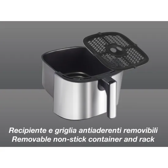 Beper P101FRI070 forrólevegős sütő, Air Fryer, 1700W, 7L, inox 