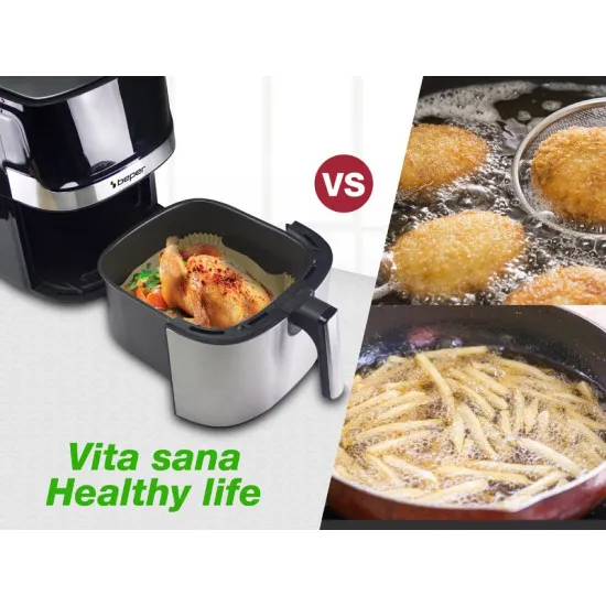 Beper P101FRI070 forrólevegős sütő, Air Fryer, 1700W, 7L, inox 