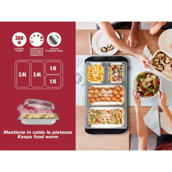 Beper P101TEM002 büfétároló melegen tartó funkcióval