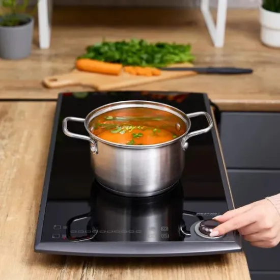 MPM MPM-MKE-24 kétzónás indukciós kerámialap, 1300W + 1800W, fekete 