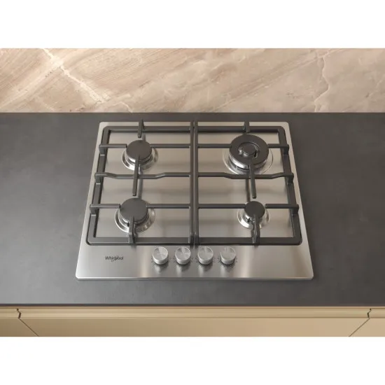 Whirlpool TKRL 661 IX EU beépíthető gáz főzőlap, 58x51x5.6 cm, nemesacél szín