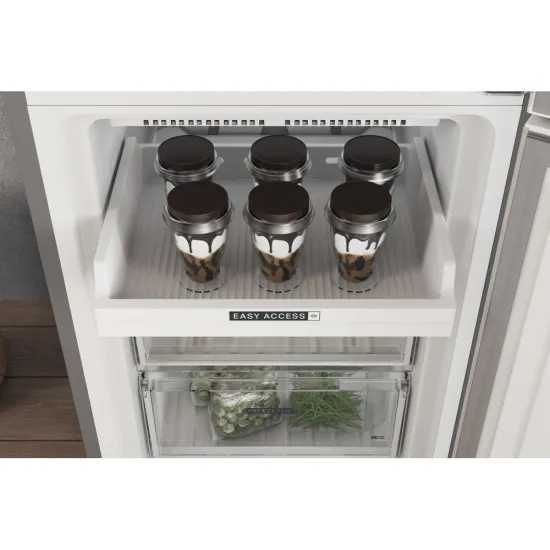 Whirlpool W7X 82O OX Total No Frost alulfagyasztós kombinált hűtőszekrény, Zen Inverter Kompresszor, 231/104L, 59.6x67.8x191.2 cm, optic inox