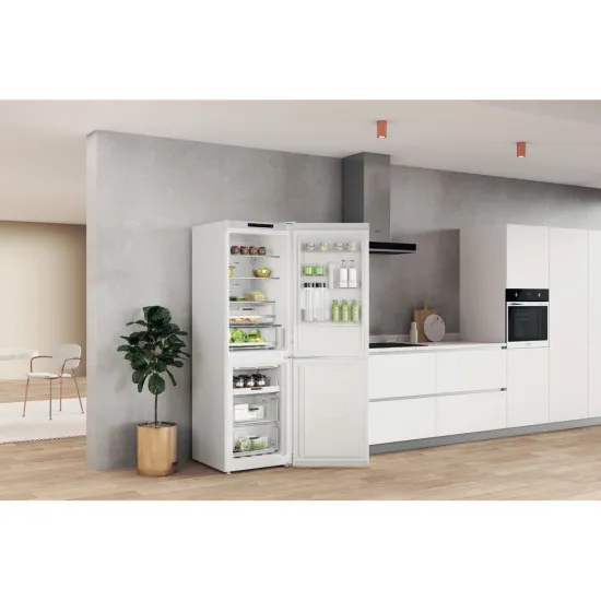 Whirlpool W7X 83A W Total No Frost alulfagyasztós kombinált hűtőszekrény, Zen Inverter Kompresszor, 231/104L, 59.6x67.8x191.2 cm