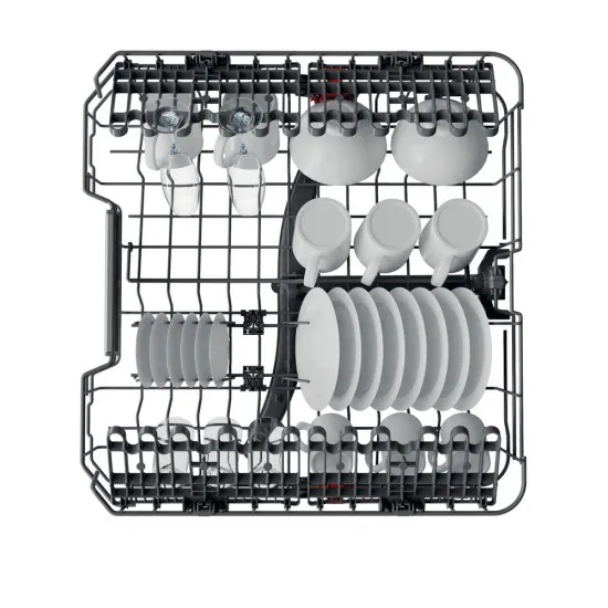 Whirlpool WFO 3O32 N P X mosogatógép, 14 teríték, automatikus ajtónyitás, 60x59x85 cm, inox 