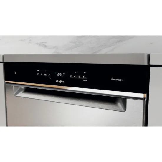 Whirlpool WFO 3O32 N P X mosogatógép, 14 teríték, automatikus ajtónyitás, 60x59x85 cm, inox 