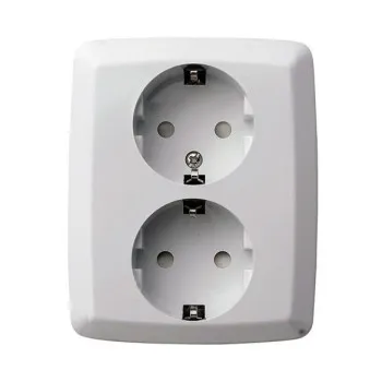 GAO WAVE 2 férőhelyes földelt aljzat gyermekvédelemmel, süllyesztett beltéri kivitel kerettel, fehér