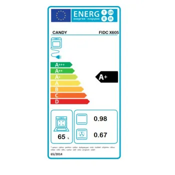 Candy FIDC X605 beépíthető sütő, 65L, Wifi, 59.5x56.8x59.5 cm, inox