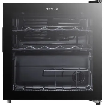 Tesla RW044M borhűtő, 14 palack, 44L, 47.2x44.4x49.3 cm, fekete 
