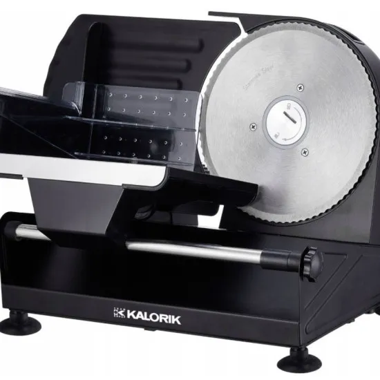 Kalorik AS2000BK fém metál fekete szeletelőgép  2db cserélhető rozsdamentes acél vágópengével, 220W