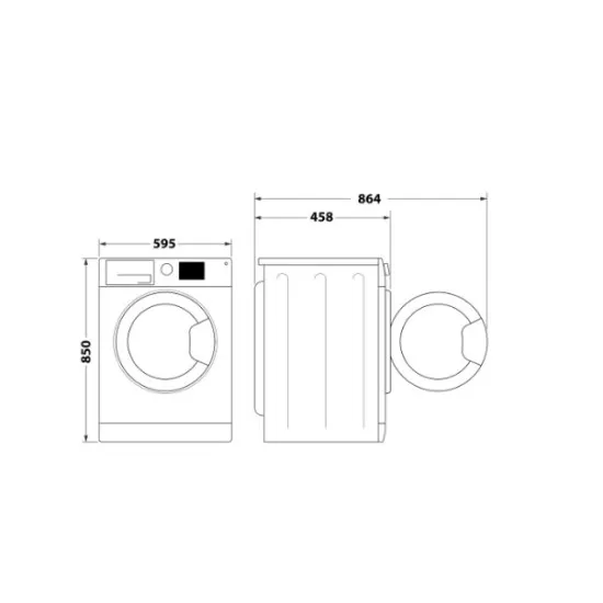 Whirlpool WRBSS 6249 S EU elöltöltős mosógép, 6 kg, inverter motor, 59.5x42.5x85 cm