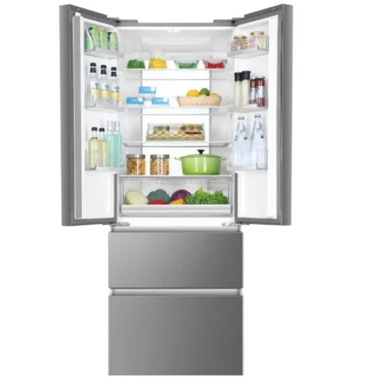 Haier HB17FPAAA Total No Frost side by side hűtőszekrény francia ajtós kialakítással, Dual Inverter Kompresszor, 306/140L, 70x67.5x190.6 cm, platina inox 