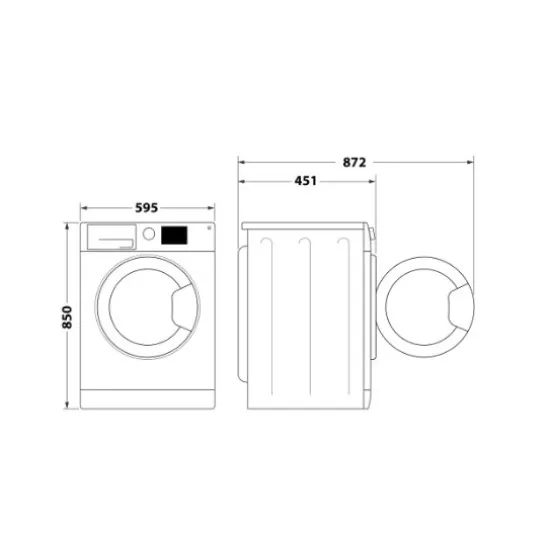 Whirlpool WRSB 7259 D EU elöltöltős mosógép, 7 kg, inverter motor, 59.5x43.5x85 cm 
