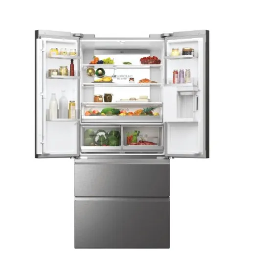 Haier HFW7819EWMP Total No Frost side by side hűtőszekrény francia ajtós kialakítással, 356/181L, Dual Inverter Kompresszor, Wifi, 83x66.9x192.5 cm, platina inox 