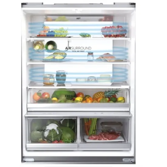 Haier HFW7819EWMP Total No Frost side by side hűtőszekrény francia ajtós kialakítással, 356/181L, Dual Inverter Kompresszor, Wifi, 83x66.9x192.5 cm, platina inox 