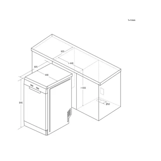 Candy CDPH 2D1047W-01 mosogatógép, 10 teríték, 44.8x60.5x84.6 cm