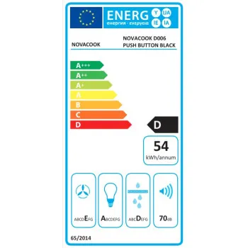 Novacook D006 B beépíthető teleszkópos konyhai elszívó 60 cm fekete üvegkerámia borítású 