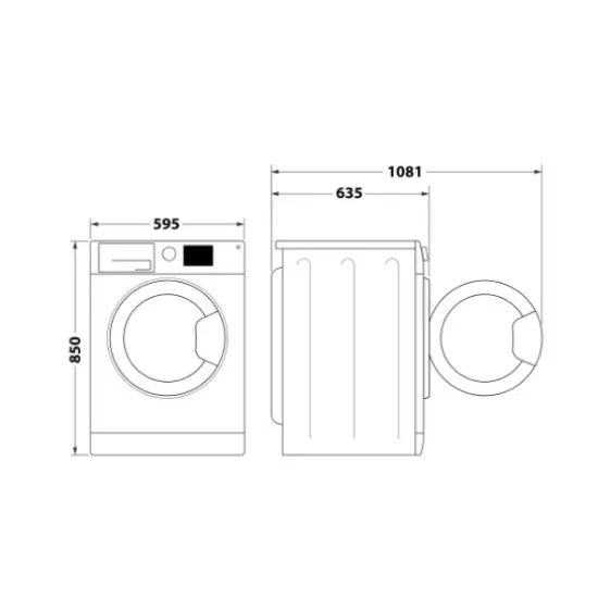 Whirlpool FFB 10489 BV EE elöltöltős mosógép, 10 kg, inverter motor, 59.5x60.5x85 cm 