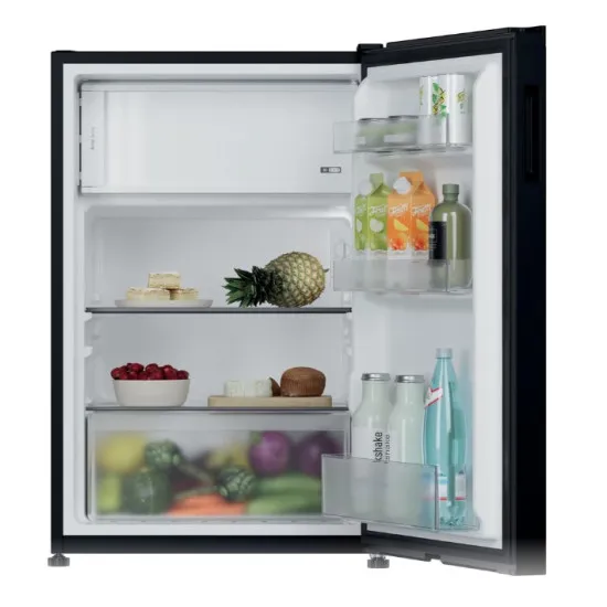 Candy CNOQ2S58EB egyajtós hűtőszekrény fagyasztóval, 100/14L, Wifi, 54.5x56.2x85 cm, fekete szín 