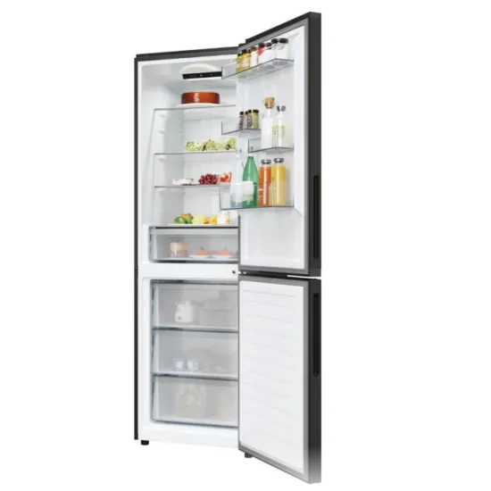 Candy ECN2CQTEB186 No Frost alulfagyasztós kombinált hűtőszekrény, 235/120L, Wifi, 59.5x66.7x185 cm, fekete szín