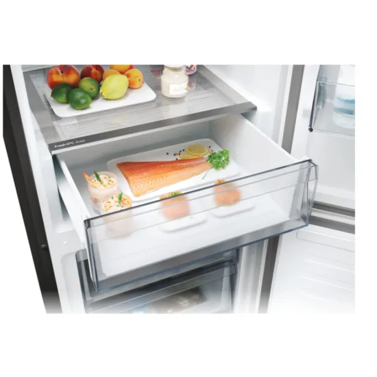 Candy ECN2CQTEB186 No Frost alulfagyasztós kombinált hűtőszekrény, 235/120L, Wifi, 59.5x66.7x185 cm, fekete szín