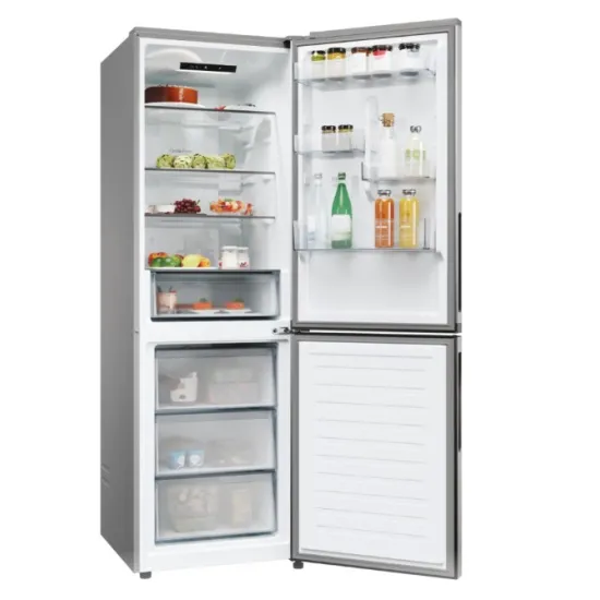 Candy ECN2CQTEX186 No Frost alulfagyasztós kombinált hűtőszekrény, 235/120L, 59.5x66.7x185 cm, inox 