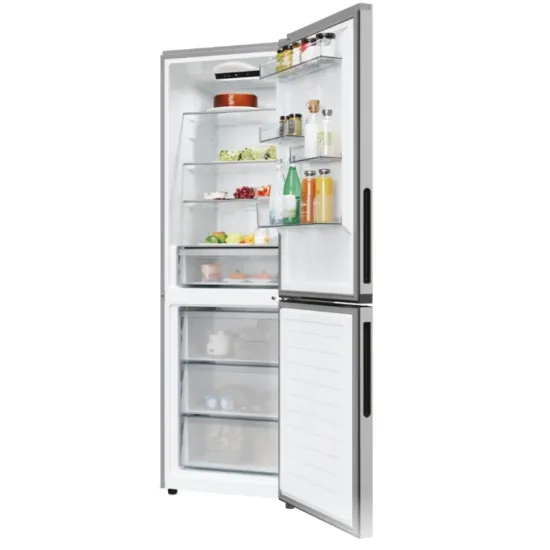 Candy ECN2CQTEX186 No Frost alulfagyasztós kombinált hűtőszekrény, 235/120L, 59.5x66.7x185 cm, inox 