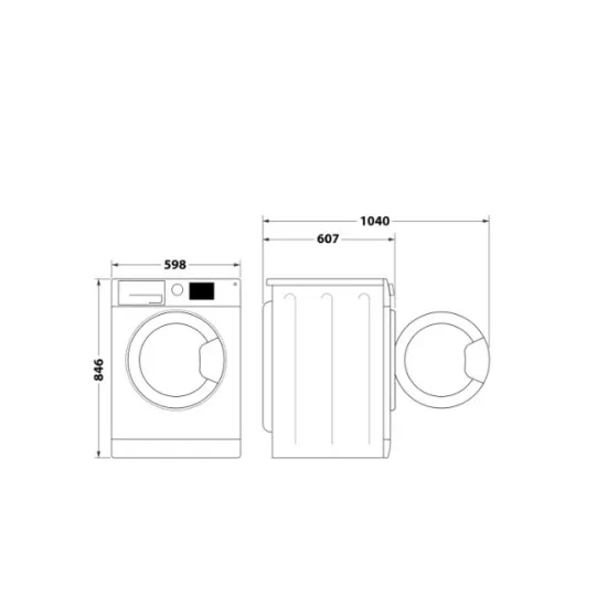 Whirlpool WP C8 WBS EE hőszivattyús szárítógép, 8 kg, inverter motor, 59.8x60.7x84.6 cm