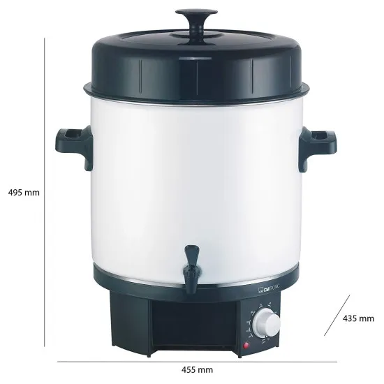 Clatronic EKA3338 befőzőgép fehér 25L 1800W tartósító főzőedény