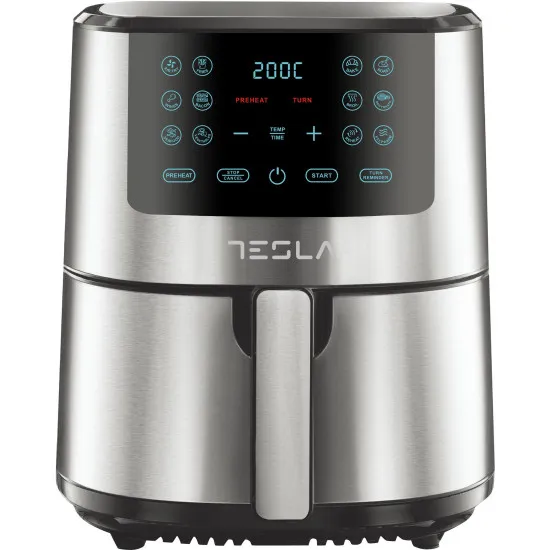 Tesla AF501BX forrólevegős sütő, Air Fryer, 5L, 1300W, fekete/inox 