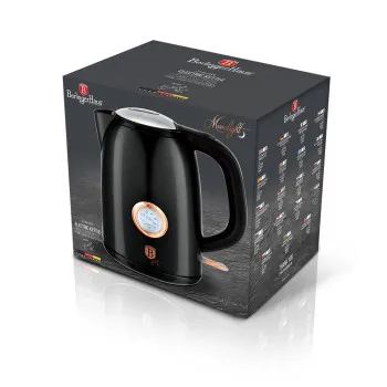 Berlinger Haus LP-BH-043L vízforraló, hőfok kijelzővel, 2200W, 1.7L, rose gold-fekete szín 