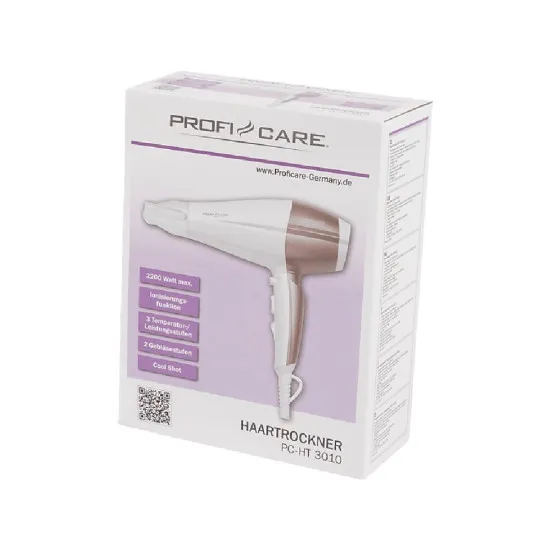 Proficare PC-HT 3010 hajszárító, 2200W, fehér/pezsgő, ionizáló funkció