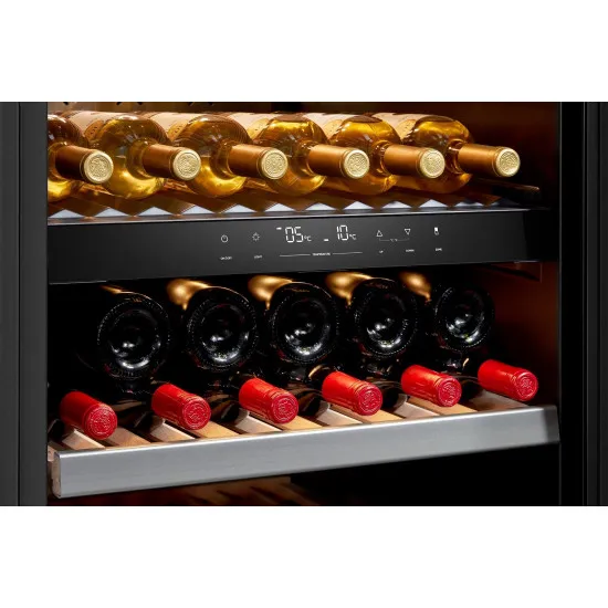 Tesla RW430M borhűtő, 193 palack, 430L, LED világítás, 59.5x70.5x184.5 cm, fekete üveg 