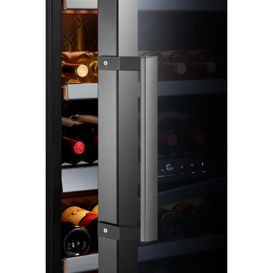 Tesla RW430M borhűtő, 193 palack, 430L, LED világítás, 59.5x70.5x184.5 cm, fekete üveg 