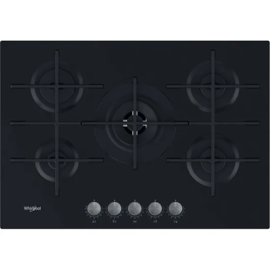 Whirlpool GOWL 728/NB beépíthető gáz főzőlap, 73x51x5.4 cm, fekete szín, GOWL 728NB