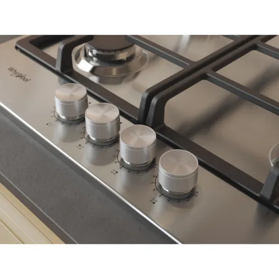 Whirlpool TKRL 660 IX beépíthető gáz főzőlap, 58x51x5.6 cm, inox 