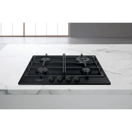 Whirlpool TKRL 661 NB beépíthető gáz főzőlap, 58x51x5.6 cm, wok főzőzóna, antracit szín 