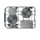Whirlpool WH6PC11BS7A0 beépíthető kezelőpaneles mosogatógép, 11 teríték, 3 kosár, automatikus ajtónyitás, 44.8x55.5x82 cm, inox 