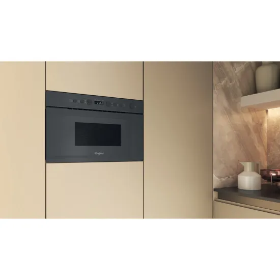 Whirlpool WMN14BSG beépíthető mikrohullámú sütő, 750W, 22L, 59.5x32x38.2 cm, csillagpor szürke fényes szín