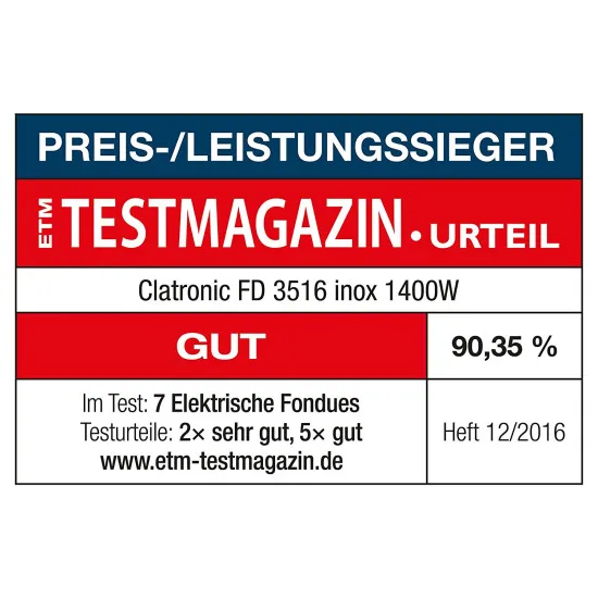 Clatronic FD 3516 inox Fondue készítő FD3516