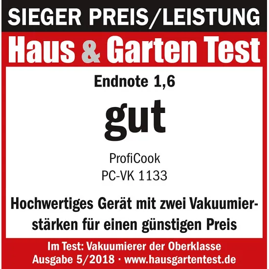 Proficook PC-VK 1146 vákumfóliázó gép PCVK1146