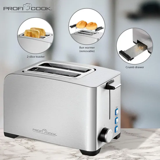 Proficook PC-TA 1082 kenyérpirító inox PCTA1082
