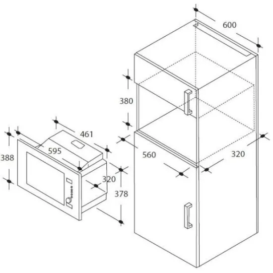 Candy MIC20GDFX beépíthető mikrohullámú sütő inox