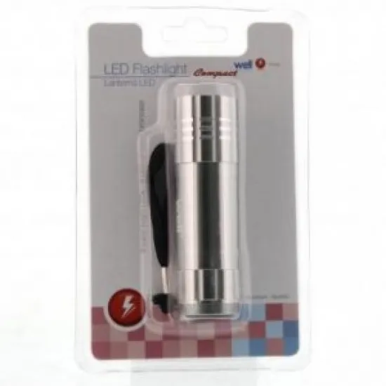 Well 9 LED-es elemlámpa aluminium ház TORCH-COMPACTGY-WL