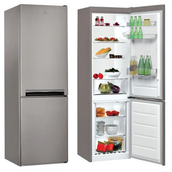 Indesit LI8 S2E X alulfagyasztós kombinált hűtő inox 188,9cm