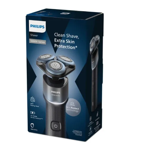 Philips X5006/00 körkéses borotva, nedves száraz használat, metálfényű fekete/akvamarin szín