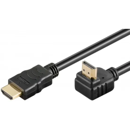 HDMI kábel aranyozott B 2m, 90°