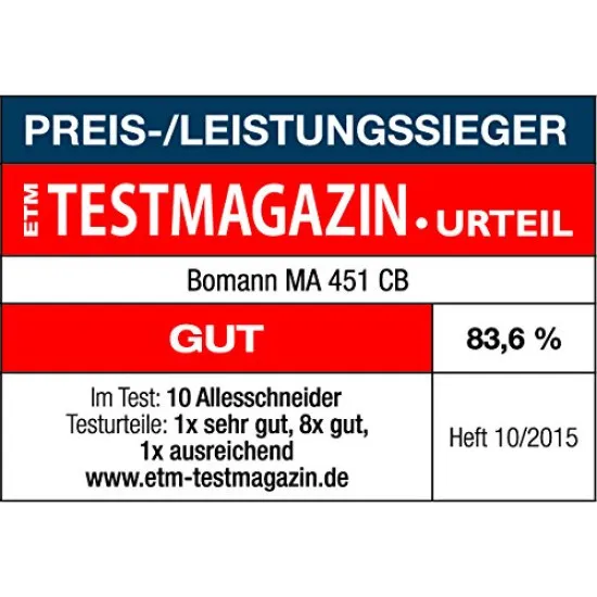 Bomann MA 451 CB fém szeletelőgép MA451CB